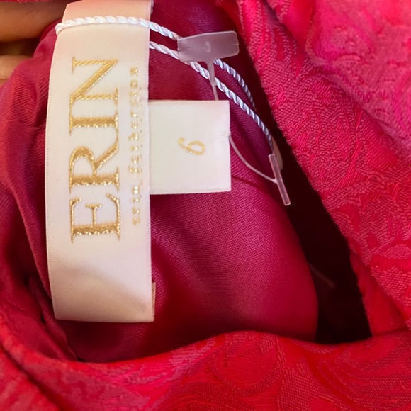 Erin fuscia fit and flare with back cutouts and bow detail w side zipper - Picture 4 of 5